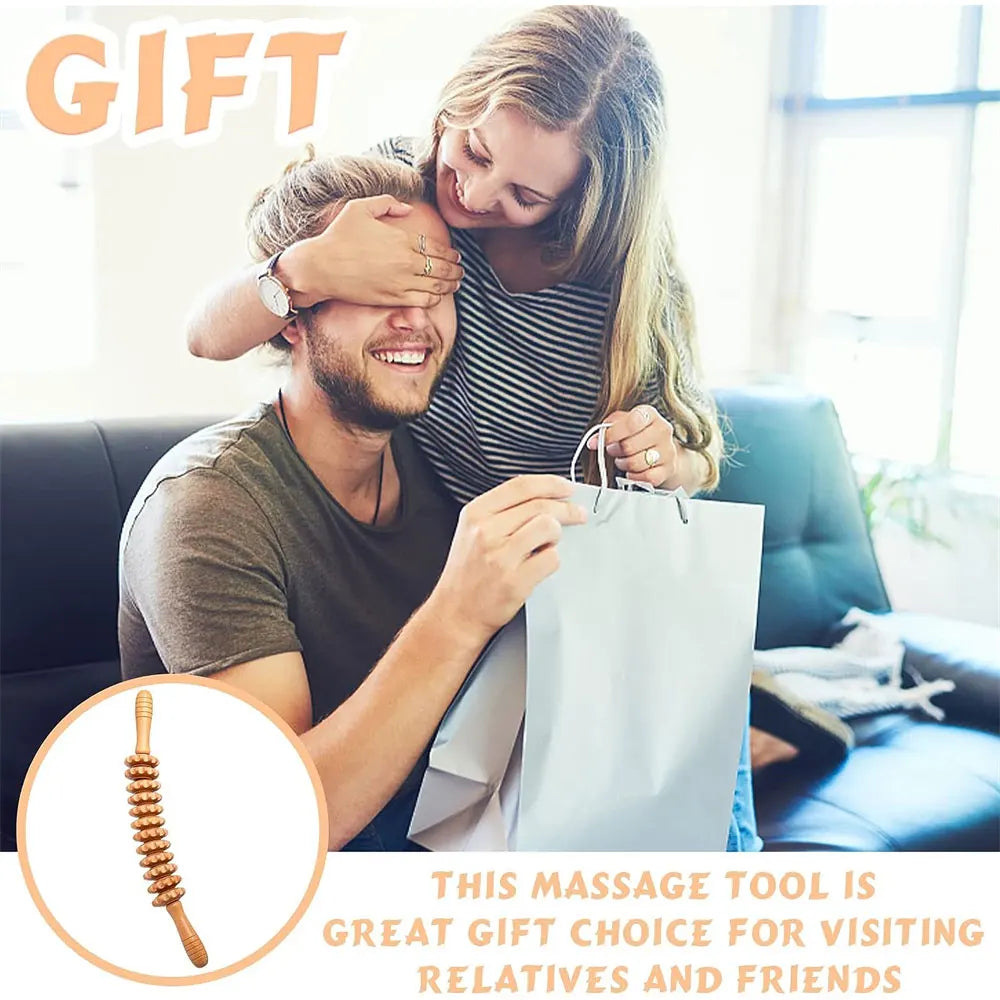 Natural Curved Wooden Massage Roller