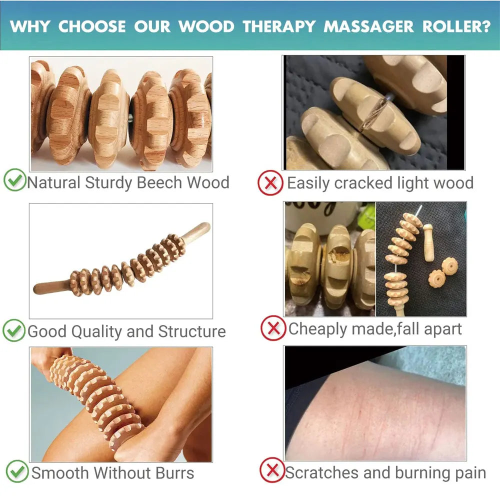 Natural Curved Wooden Massage Roller