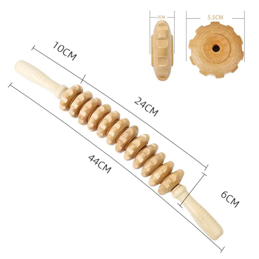 Natural Curved Wooden Massage Roller